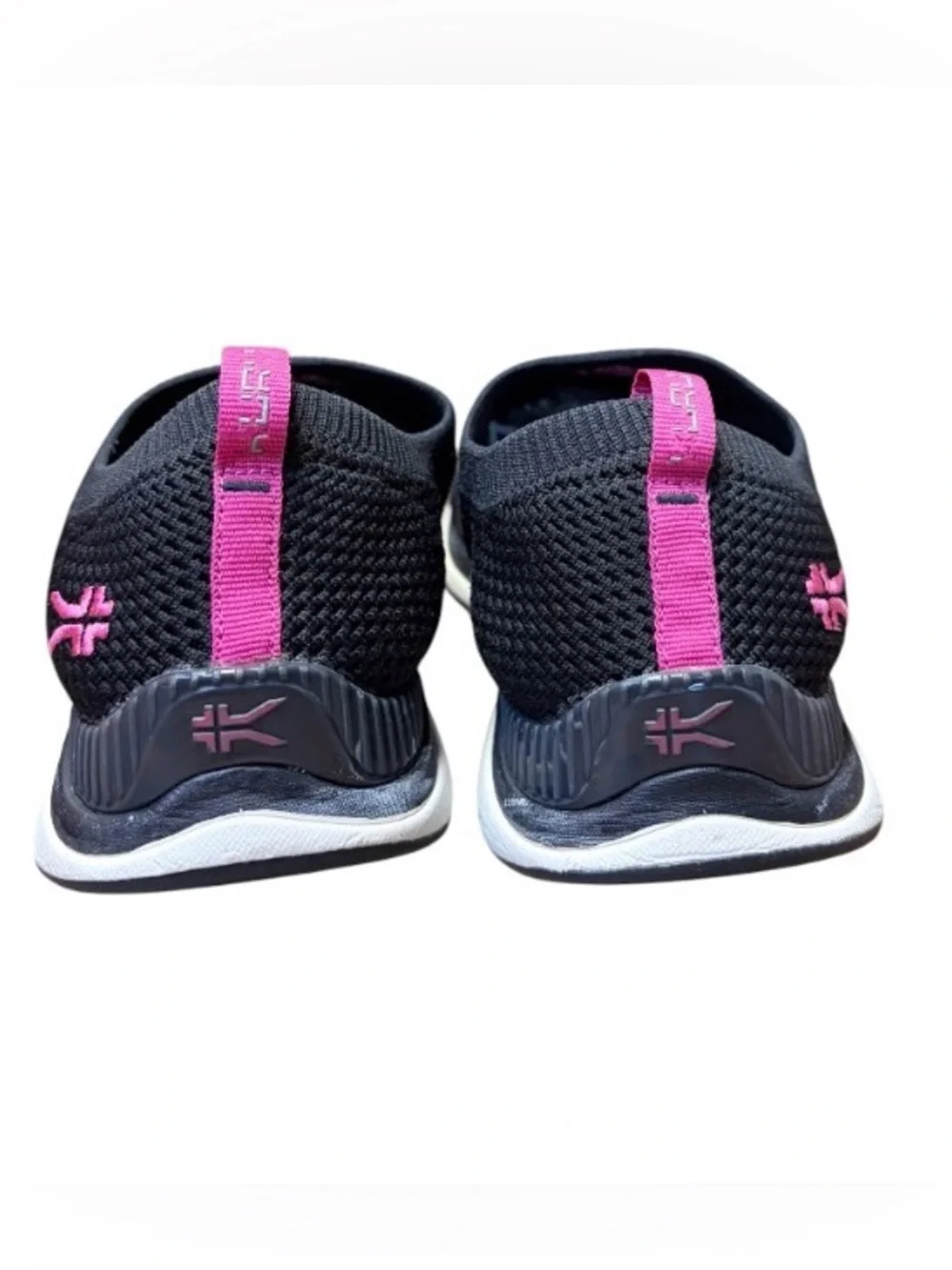 Kuru Stride Slip On Sneaker Shoes Black Pink Knit Women 10 Orthotic Comfort Walk